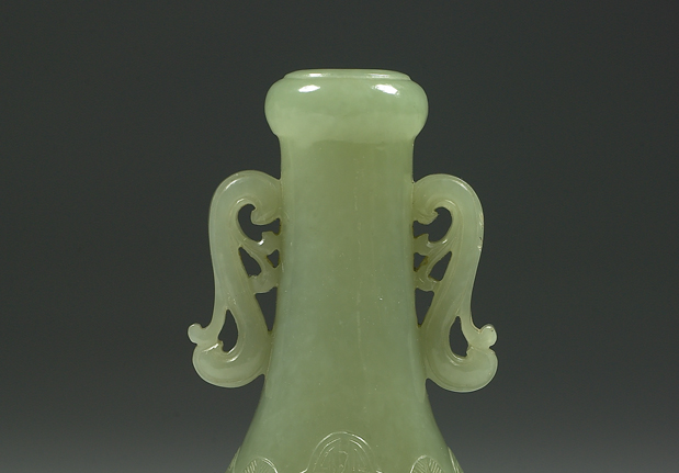 Jade vase with animal-mask pattern, Qing dynasty (1644-1911)-China Archive